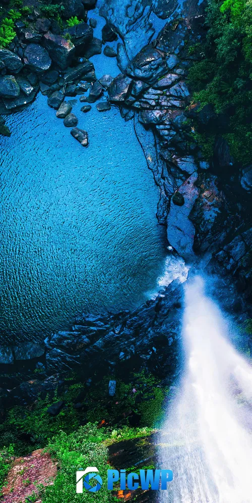Waterfall Aerial view 3K Mobile Wallpaper