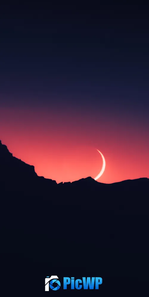 Sunset Mountain silhouette 3K Mobile Wallpaper