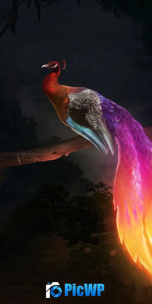 Peacock Mythical 3K Mobile Wallpaper