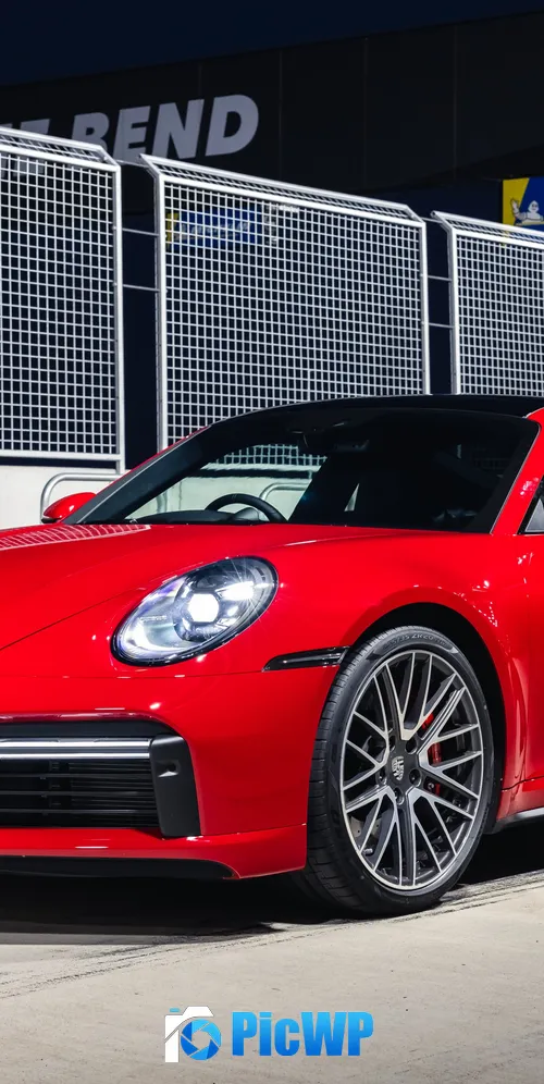 Porsche 911 Turbo Red cars 3K Mobile Wallpaper