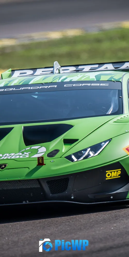 Lamborghini Huracan GT3 EVO Race track 3K Mobile Wallpaper