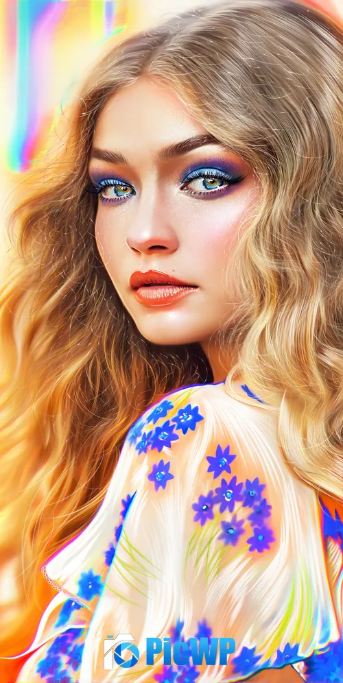 Gigi Hadid Artwork 3K Mobile Wallpaper