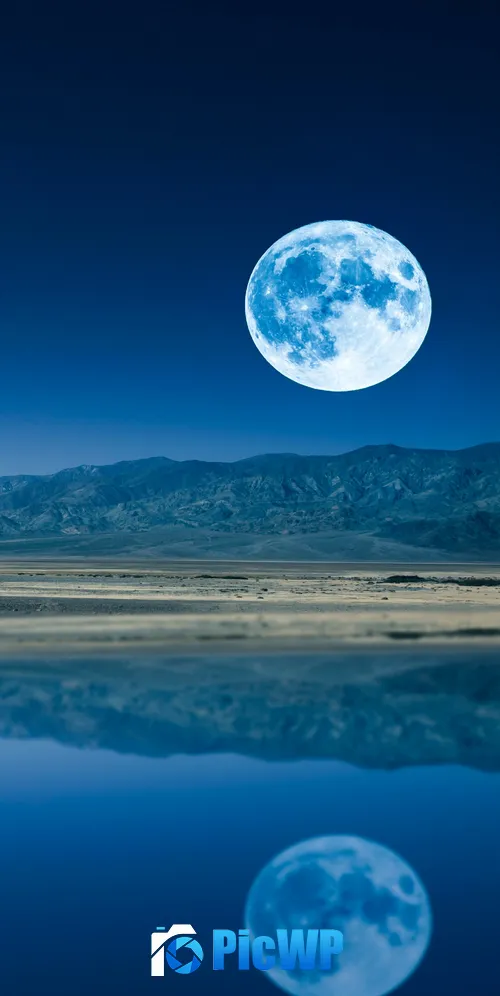 Full moon Night time 3K Mobile Wallpaper