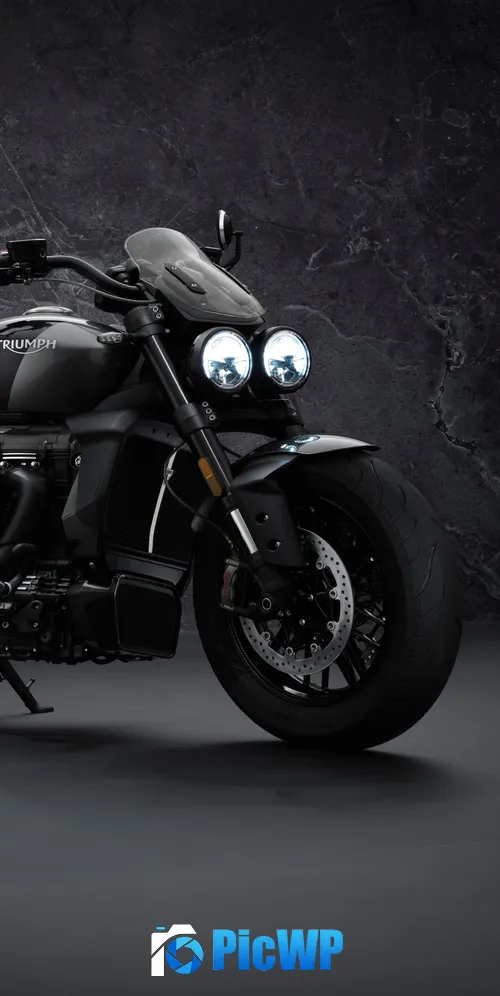 Triumph Rocket 3 GT Triple Black Limited edition 3K Mobile Wallpaper