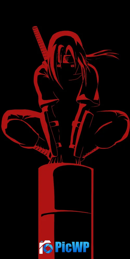 Itachi Uchiha Black background 3K Mobile Wallpaper