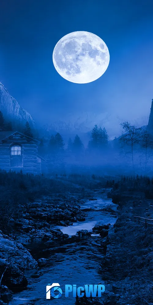 Twilight Moon Night time 3K Mobile Wallpaper