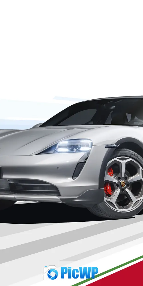 Porsche Taycan 4S Cross Turismo White background 3K Mobile Wallpaper