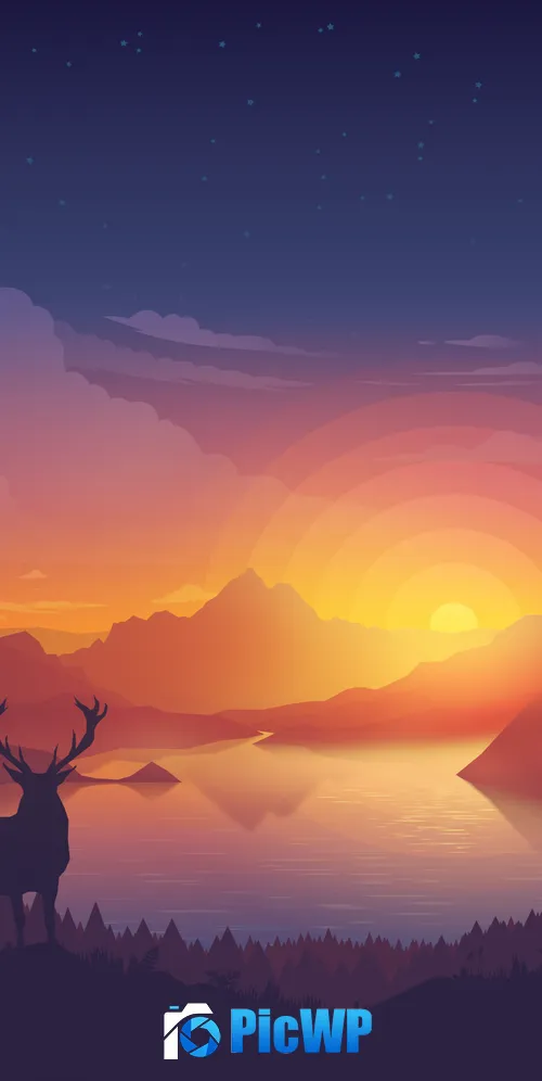 Lakeside Evening 3K Mobile Wallpaper
