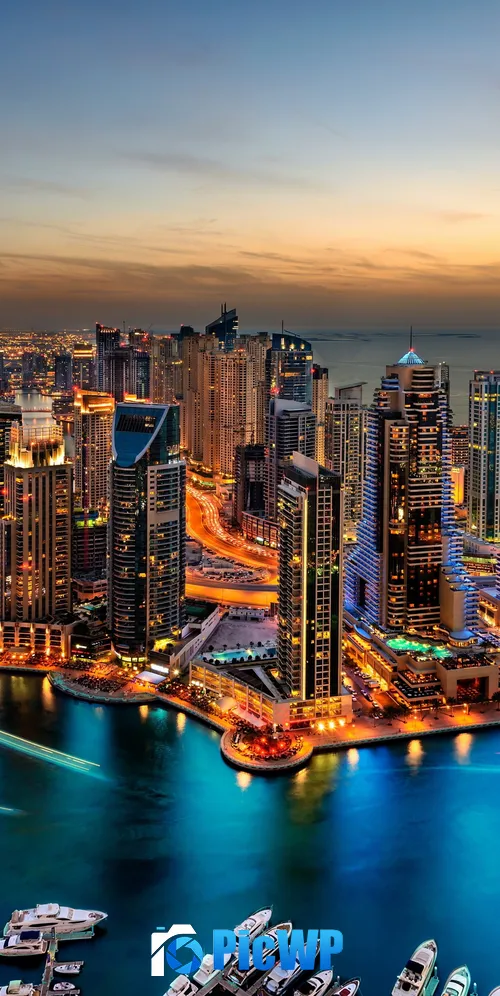 Dubai Marina Cityscape 3K Mobile Wallpaper