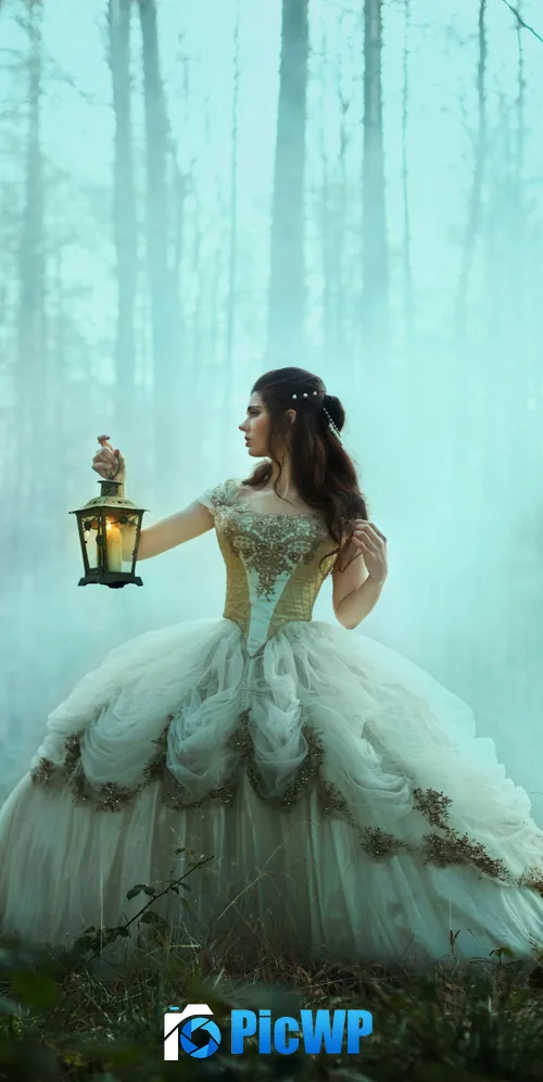 Girl Lamp 3K Mobile Wallpaper