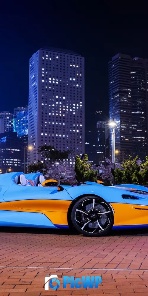 McLaren Elva Gulf Theme Car 3K Mobile Wallpaper