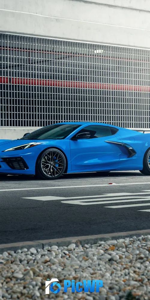 Chevrolet Corvette C8 Blue 3K Mobile Wallpaper
