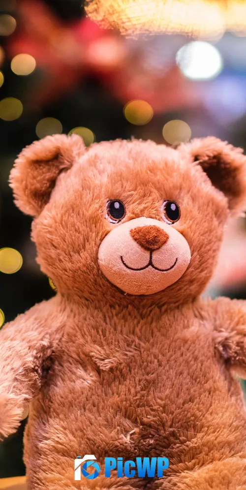 Teddy bear Cute Christmas 3K Mobile Wallpaper