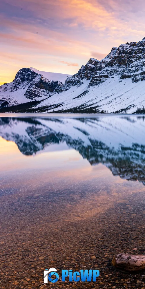Bow Lake Crowfoot Mountain 3K Mobile Wallpaper
