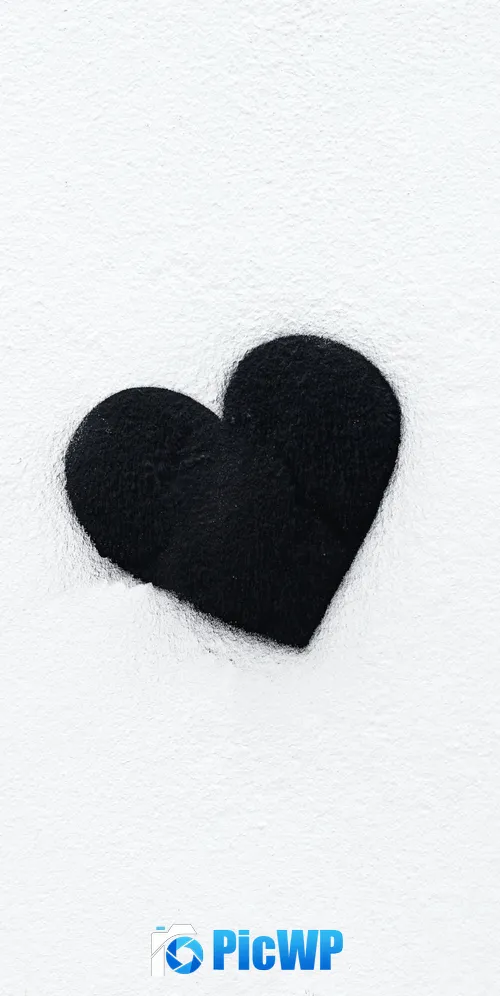 Black heart Love heart 3K Mobile Wallpaper