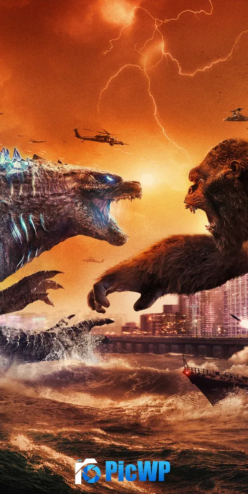 Godzilla vs Kong Boss Fight 3K Mobile Wallpaper