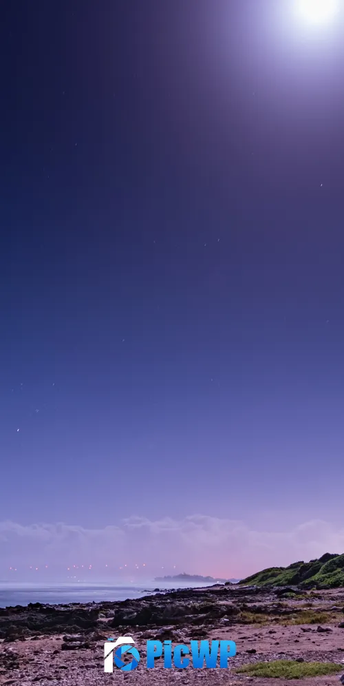 Moonlight Beach 3K Mobile Wallpaper