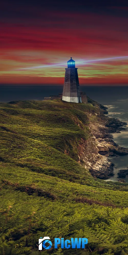 Lighthouse Coastline 3K Mobile Wallpaper
