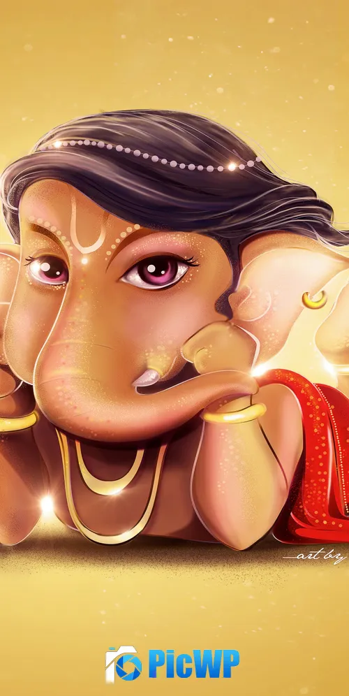 Lord Ganesha Little Ganesha 3K Mobile Wallpaper