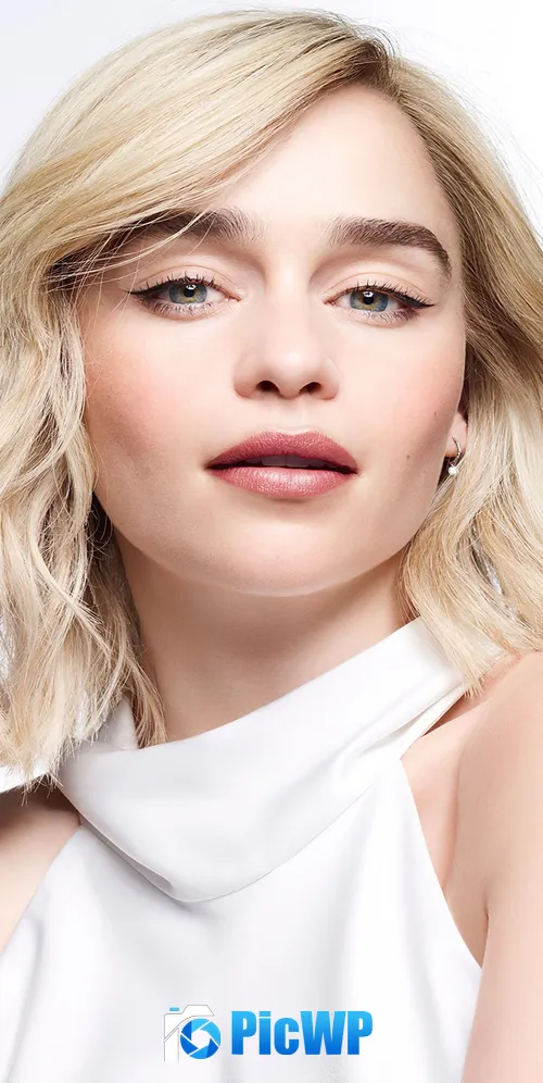 Emilia Clarke White background 3K Mobile Wallpaper