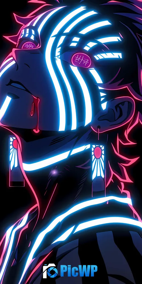 Neon Akaza 3K Mobile Wallpaper