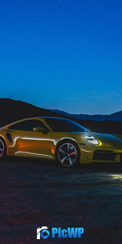 Porsche 911 Turbo Night 3K Mobile Wallpaper