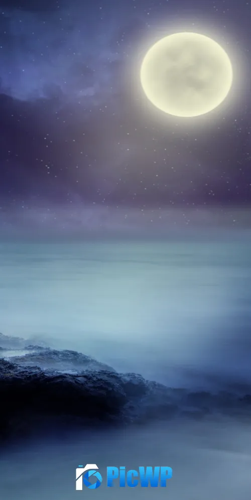 Full moon Starry sky 3K Mobile Wallpaper