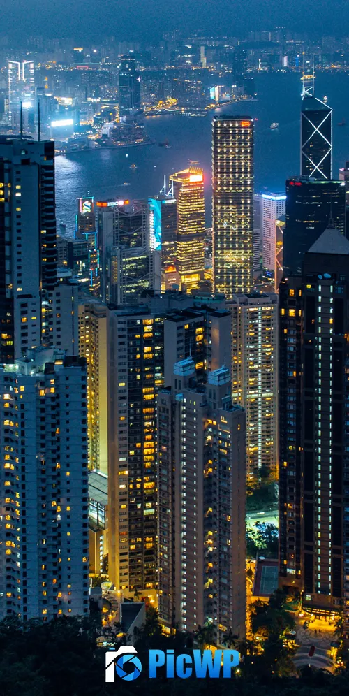 Hong Kong City Aerial view 3K Mobile Wallpaper