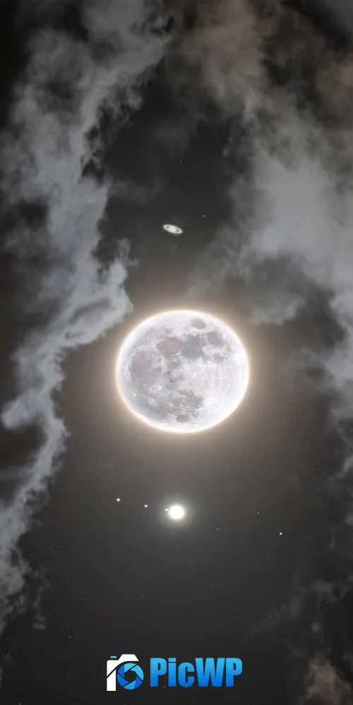 Moon Jupiter 3K Mobile Wallpaper