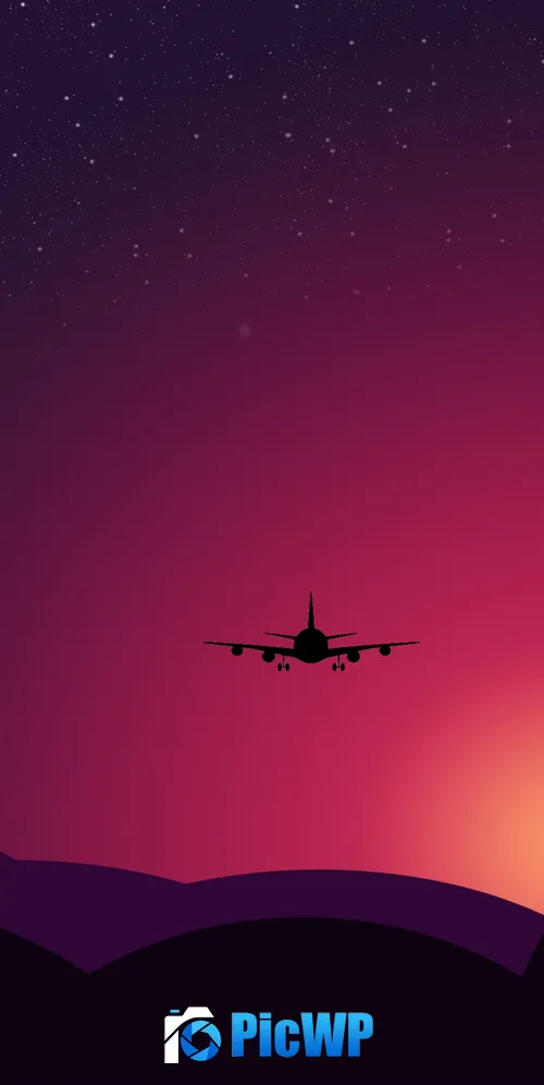 Plane Sunset 3K Mobile Wallpaper