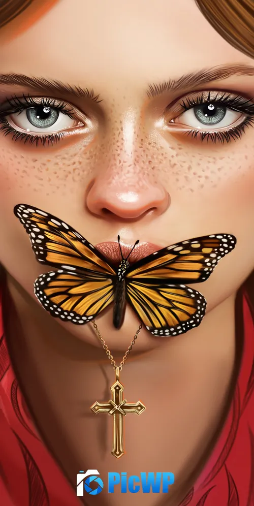 Beautiful girl Butterfly 3K Mobile Wallpaper