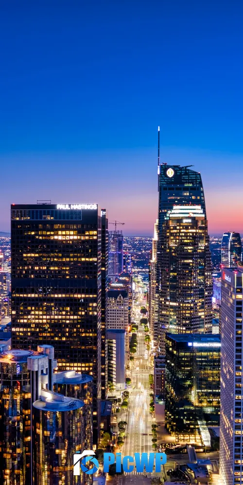 Los Angeles City City Skyline 3K Mobile Wallpaper