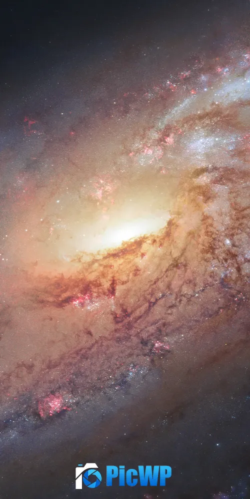 Spiral galaxy Messier 106 3K Mobile Wallpaper
