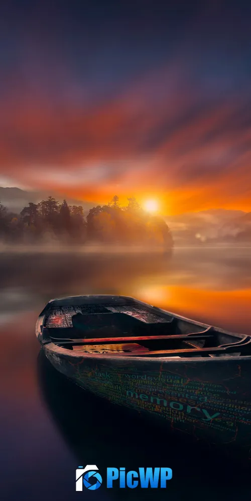 Sunset Boat 3K Mobile Wallpaper