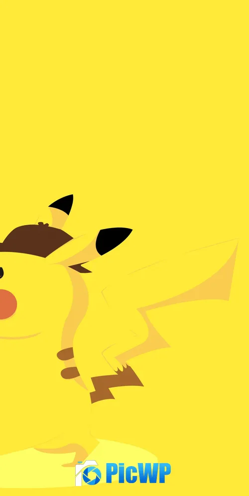 Pikachu Yellow background 3K Mobile Wallpaper