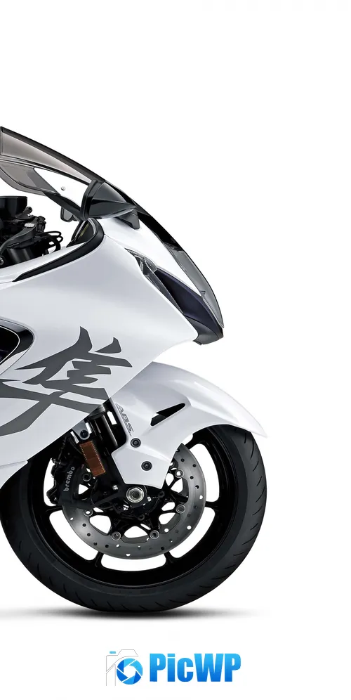 Suzuki Hayabusa White 3K Mobile Wallpaper
