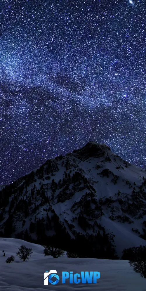 Glacier mountains Milky Way 3K Mobile Wallpaper