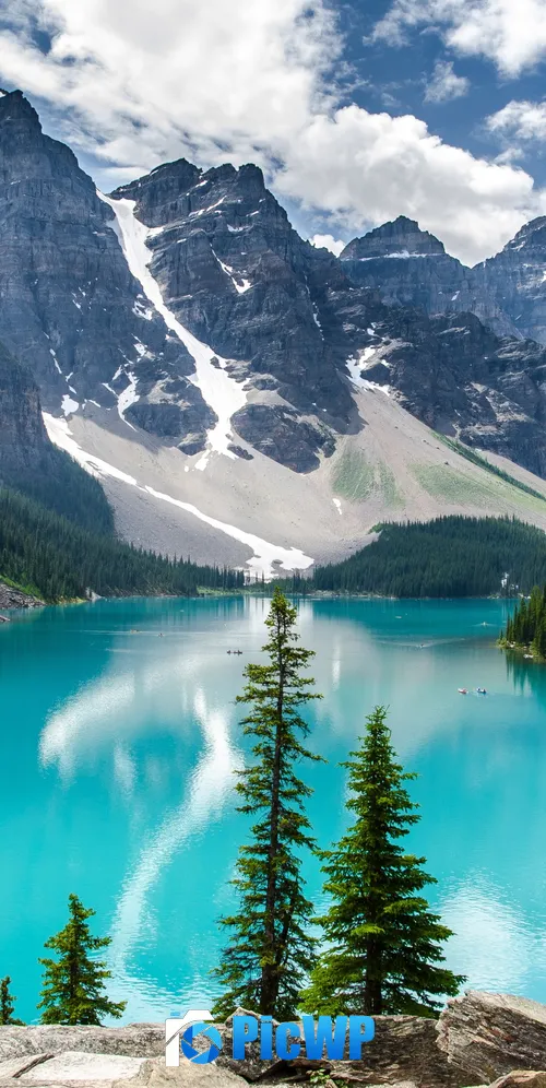 Moraine Lake Snow covered 3K Mobile Wallpaper
