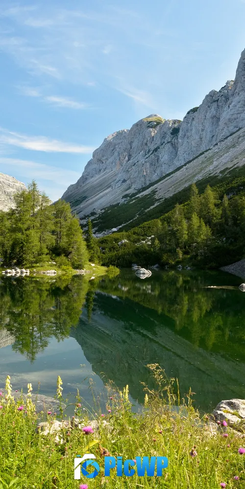 Double Triglav lake Slovenia 3K Mobile Wallpaper