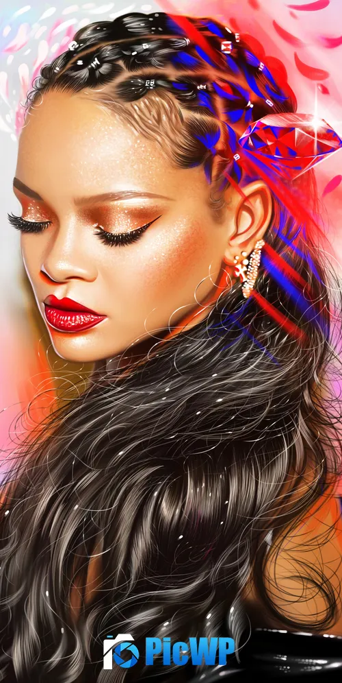 Rihanna Digital Art 3K Mobile Wallpaper