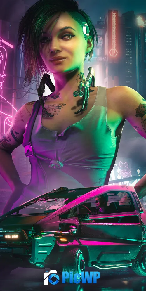 Judy Alvarez Neon 3K Mobile Wallpaper