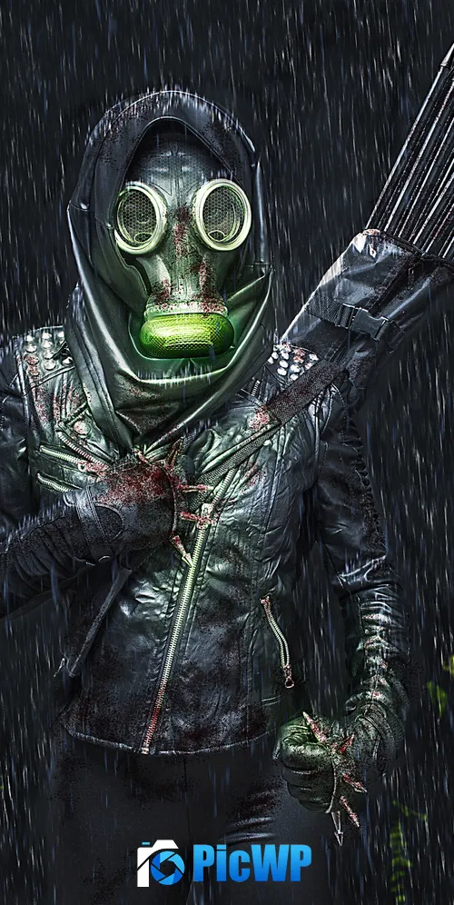 Hunter Gas mask 3K Mobile Wallpaper