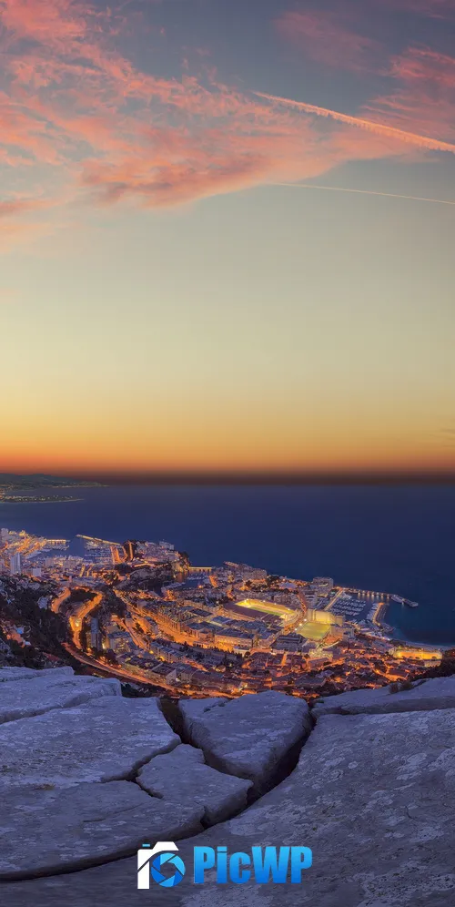 Monaco City Sunrise 3K Mobile Wallpaper