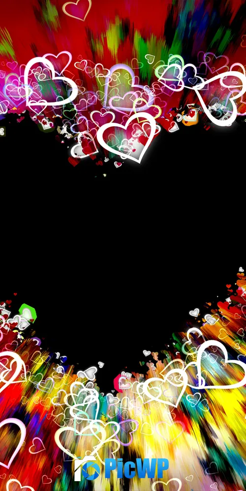Love hearts Colorful abstract 3K Mobile Wallpaper