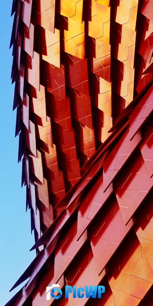 Vanke Pavilion Red Tiles 3K Mobile Wallpaper