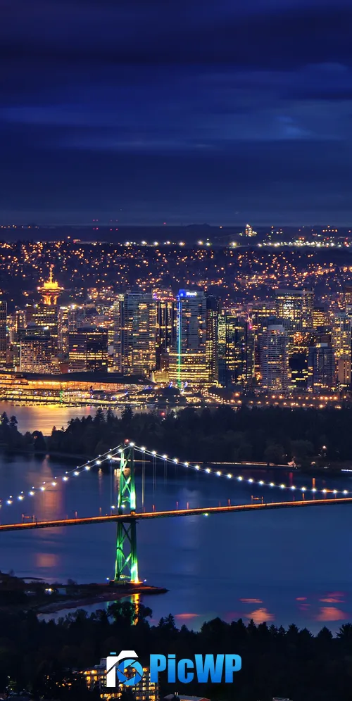 Lions Gate Bridge Vancouver City 3K Mobile Wallpaper