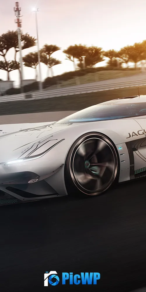 Jaguar Vision Gran Turismo SV Race track 3K Mobile Wallpaper