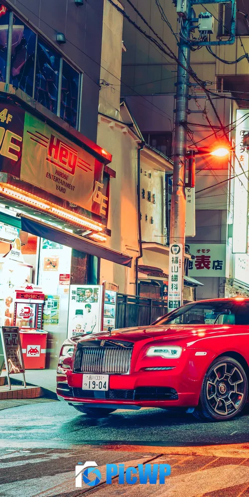 Rolls-Royce Dawn Black Badge Tokyo 3K Mobile Wallpaper