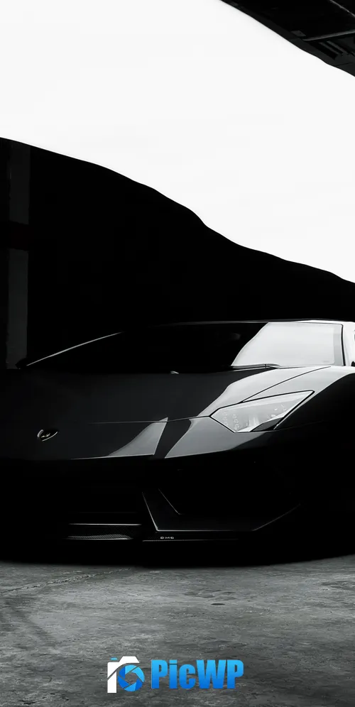 Lamborghini Aventador Black cars 3K Mobile Wallpaper
