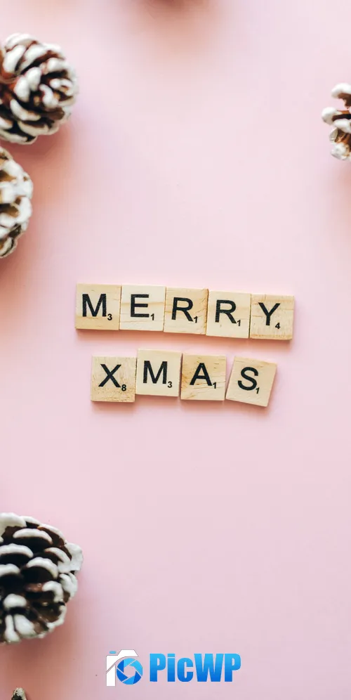 Merry Christmas Letters 3K Mobile Wallpaper